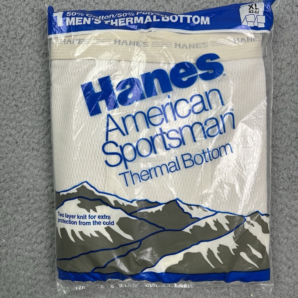 Vintage Hanes Thermal Bottom‎ Long Underwear XL American Sportsman USA 80s